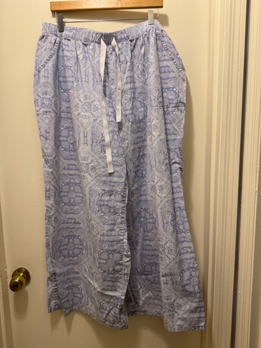 Cacique Light Blue Printed Drawstring Lounge Pants Women